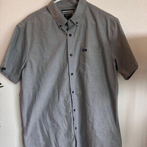 RVCA Men's Short Sleeve Button-Down Shirt – Size L | Casual Streetwear Style